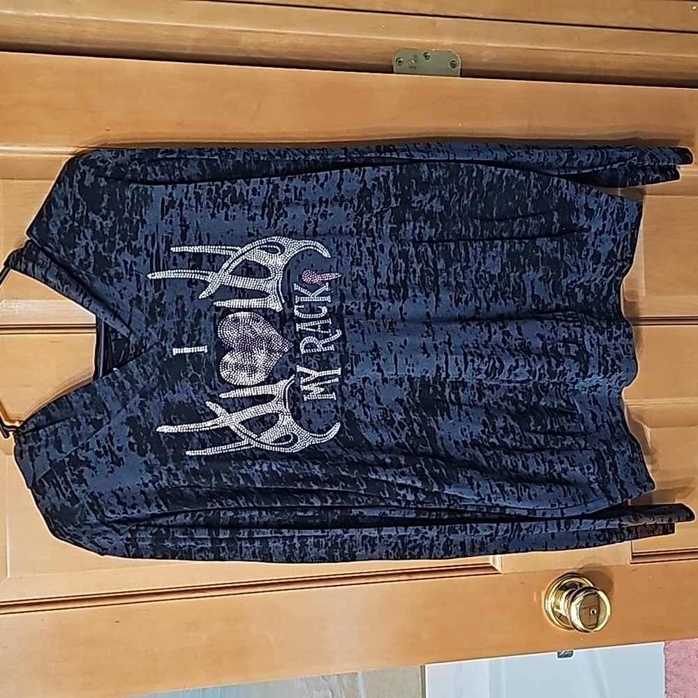 🆕️ Next Level "I ❤️ My Rack" Long Sleeve Hooded Shirt Size XL